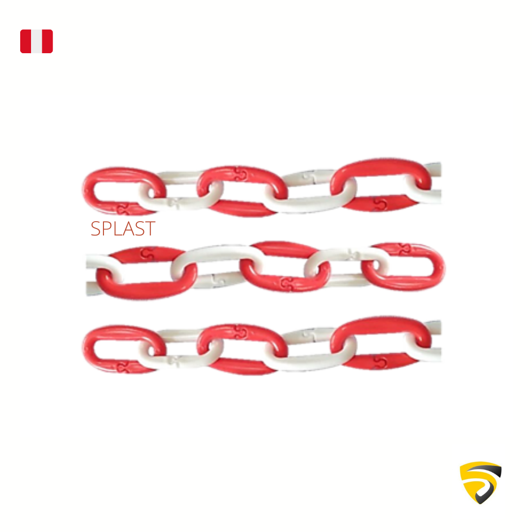 Cadena de seguridad delimitadora 8MM y 6MM – Blanco y Rojo