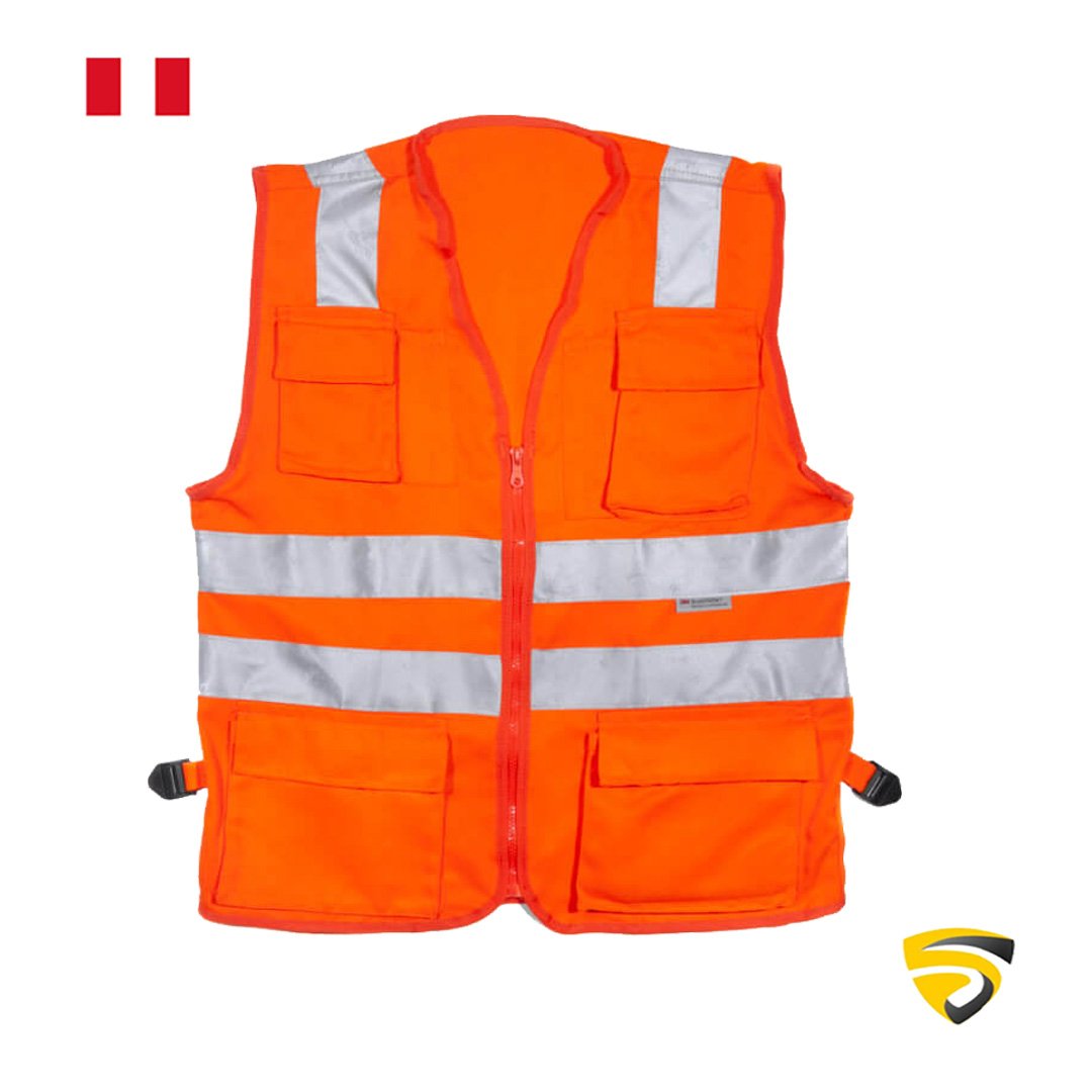 CHALECO VISITEX REFLECTIVO IMPERMEABLE HV  NARANJA STD 140 grs